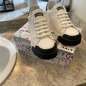 Dolce & Gabbana black and white sneaker size 9 1/2 .